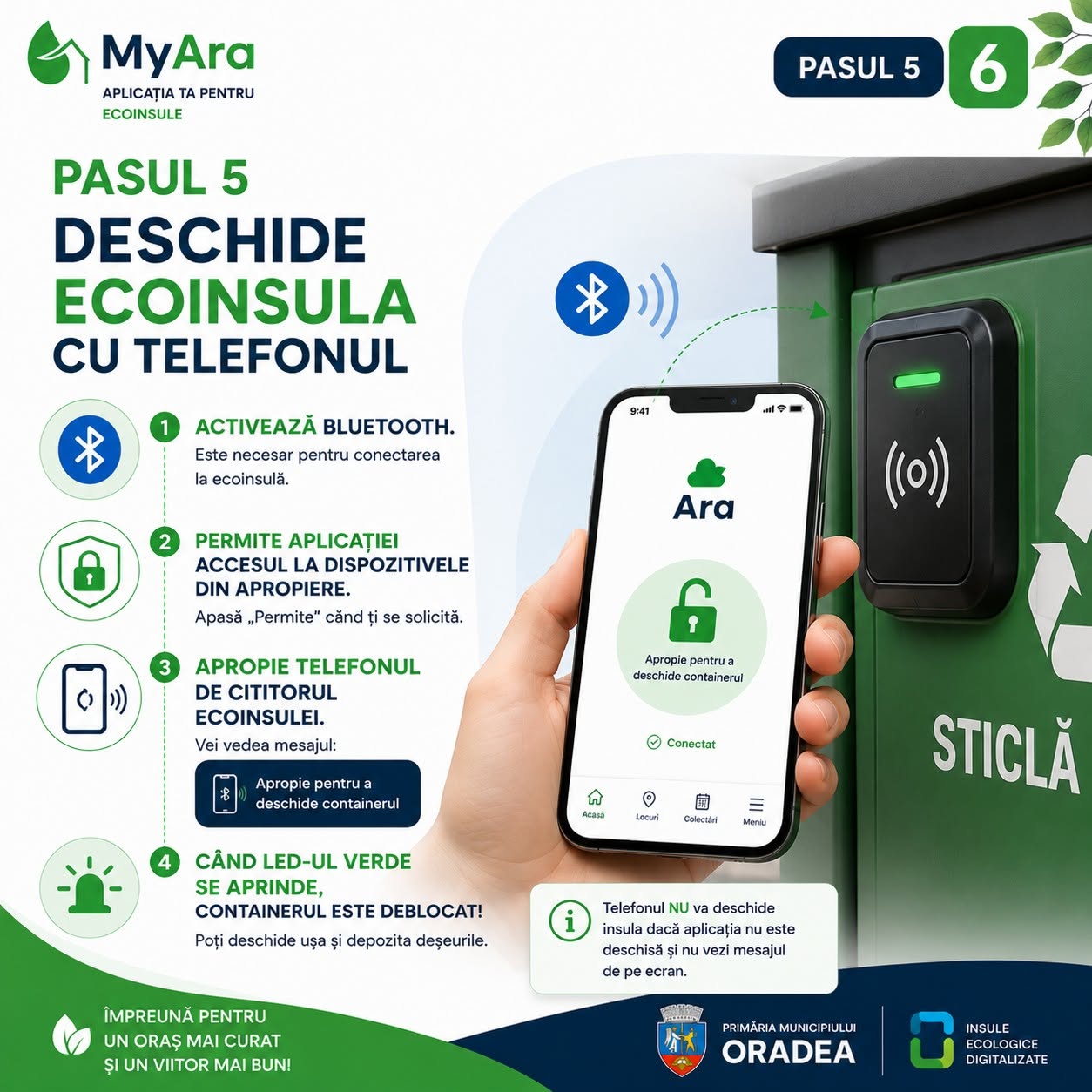 Tutorial aplicația MyAra – pasul 6: deschide ecoinsula cu telefonul