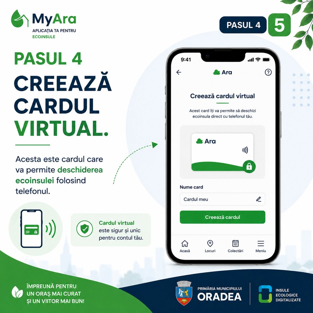 Tutorial aplicația MyAra – pasul 5: creează cardul virtual