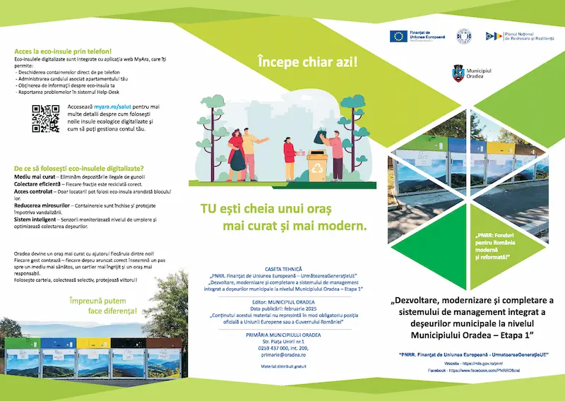 Pliant A4 despre colectarea separată a deșeurilor în Oradea
